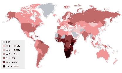 mapa población infectada sida