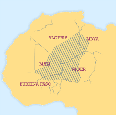 zona actual donde habitan tuaregs